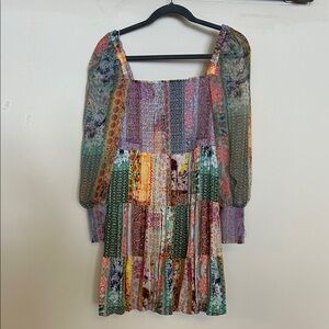 Alice + Olivia Colorful Patchwork Mini Dress